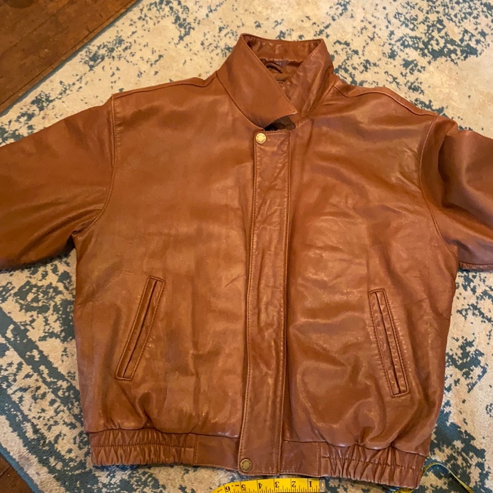Vintage cognac leather jacket
